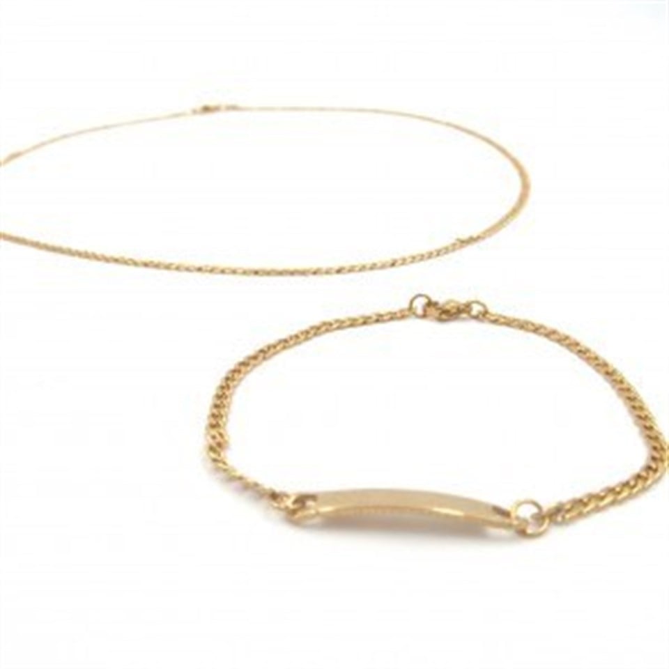 Welch Womens Steel Necklace Bracelet Set
