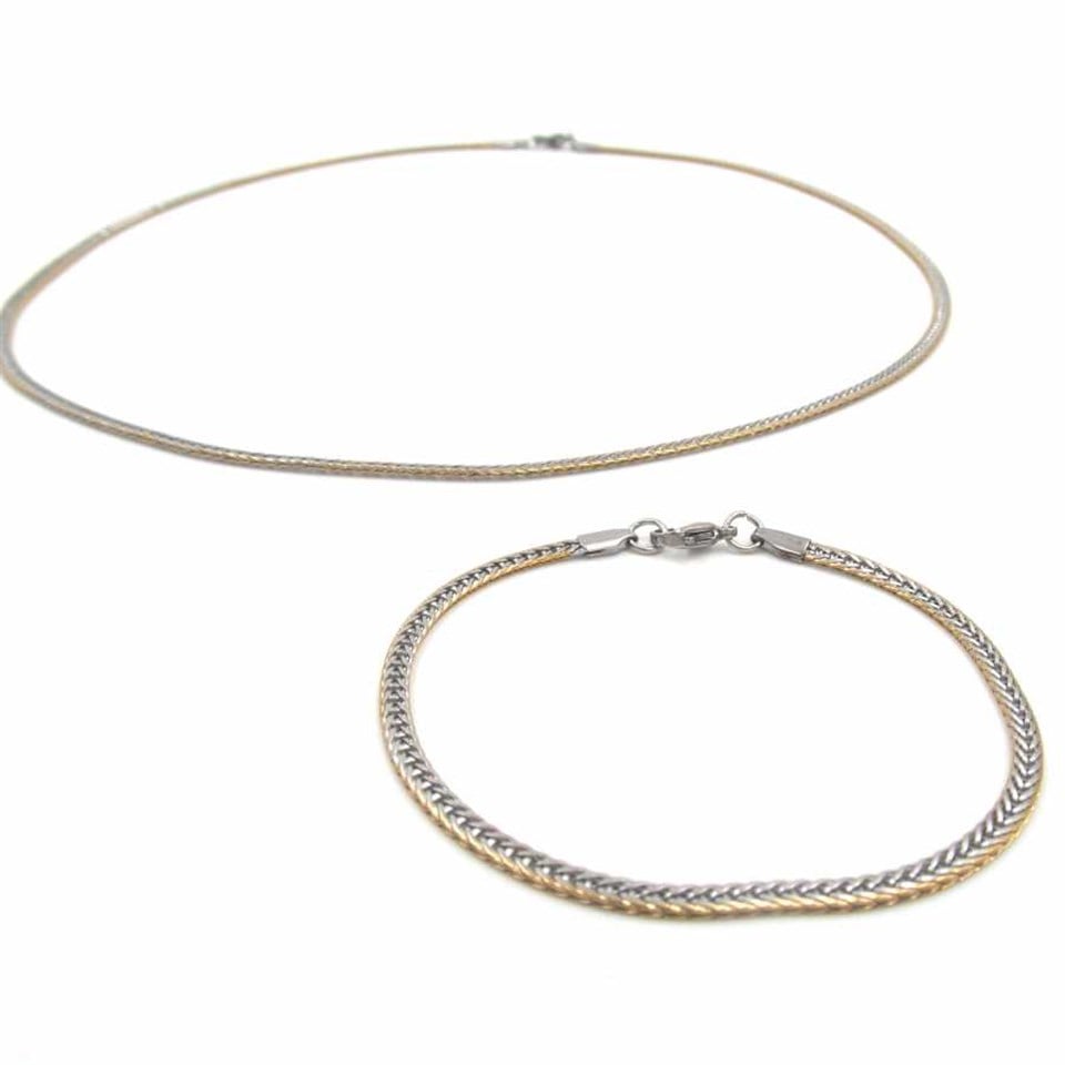 Welch  Kadın Çelik Kolye Bileklik Set