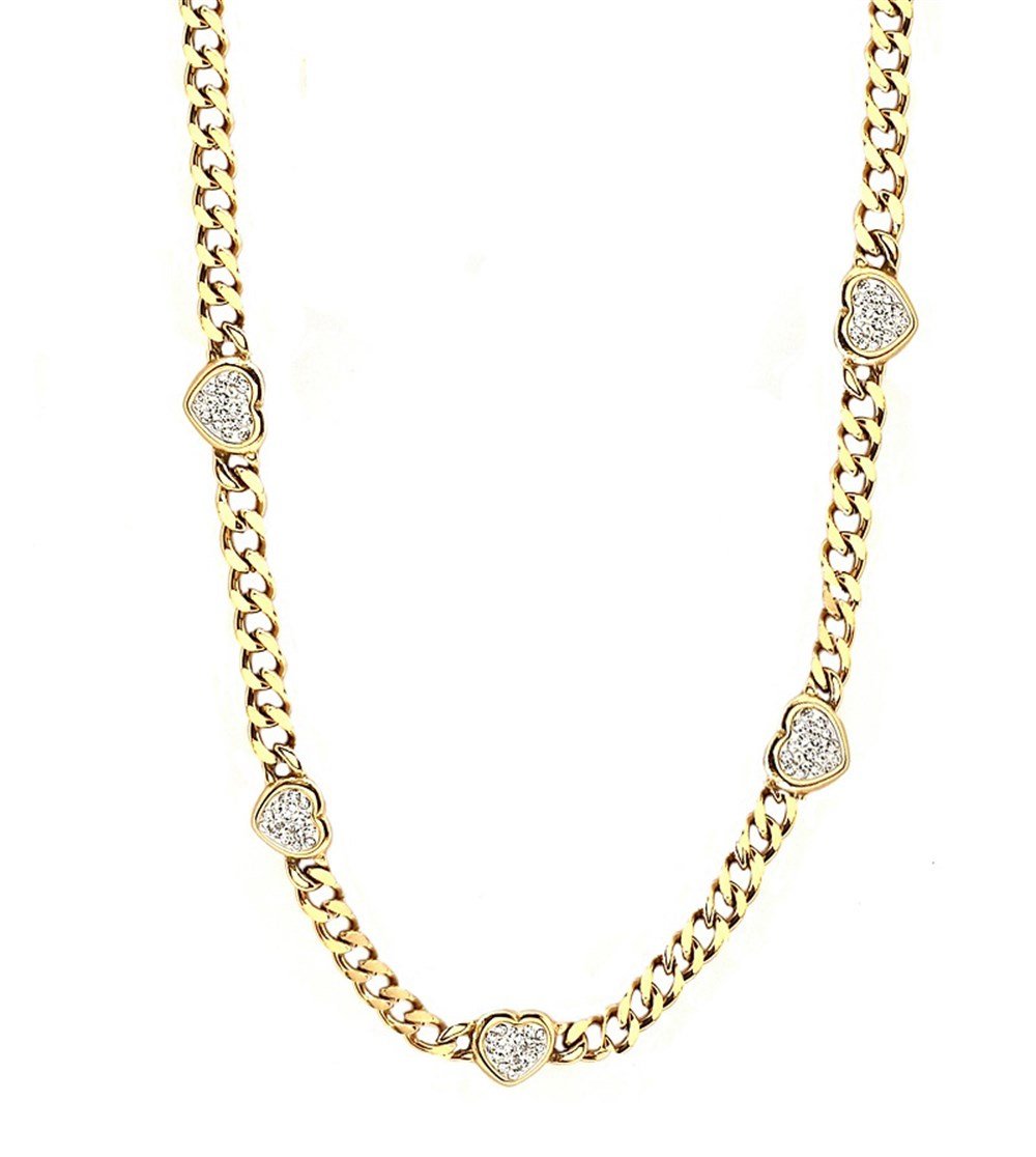 Welch Altın Kaplama Kalpli Çelik Kolye