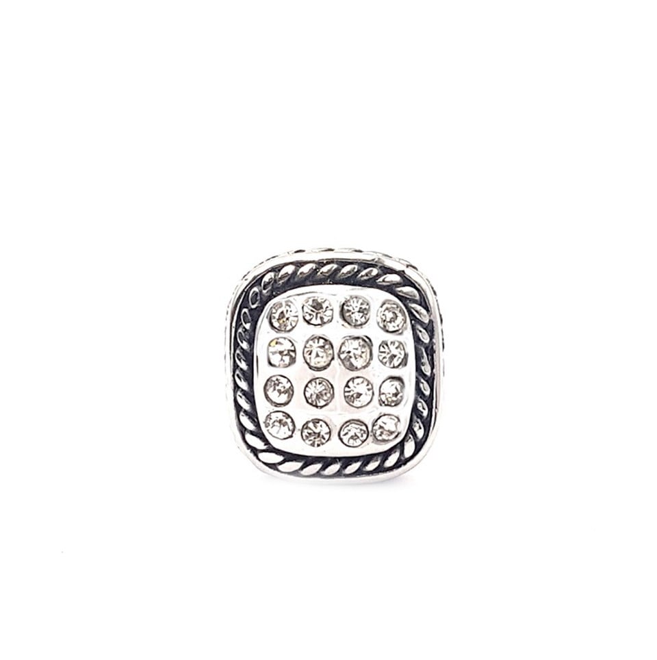 Welch Mens Square Stone Steel Earrings