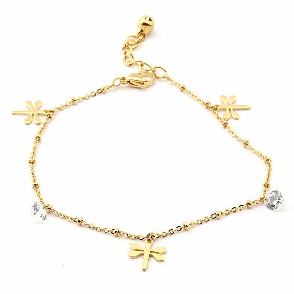 Welch Butterfly Gold Steel Anklet Bracelet