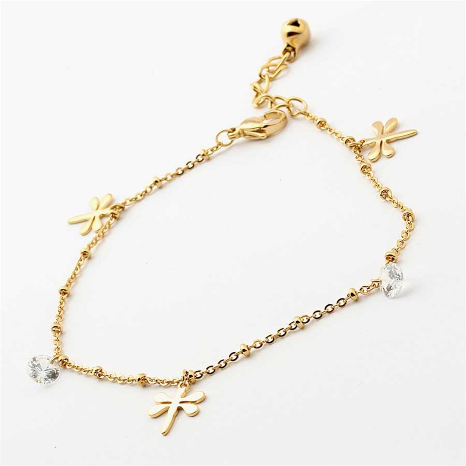 Welch Butterfly Gold Steel Anklet Bracelet