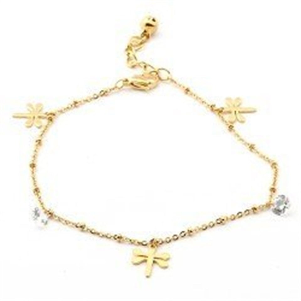 Welch Butterfly Gold Steel Anklet Bracelet