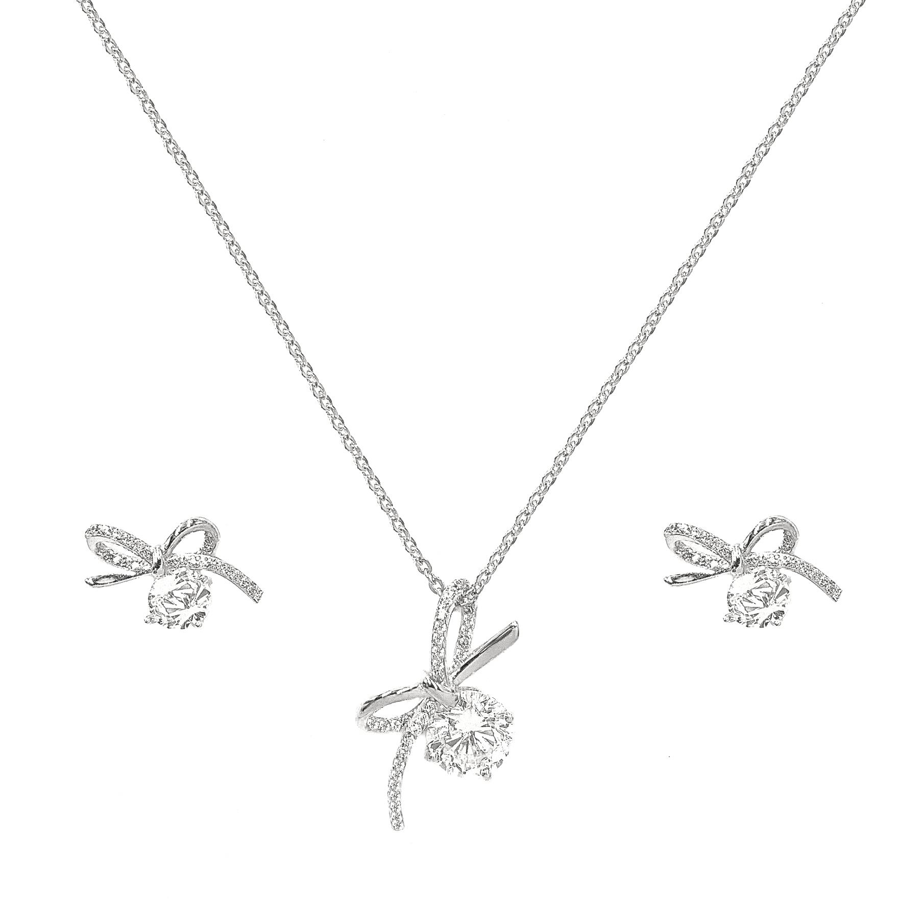 Welch Milano 925 Ayar Kararmaz Gümüş Kolye Küpe Set
