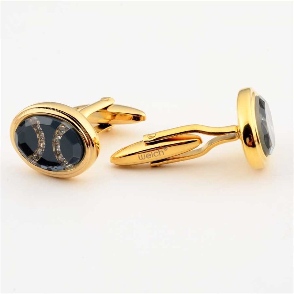 Welch Oval Gold Mens Cufflinks