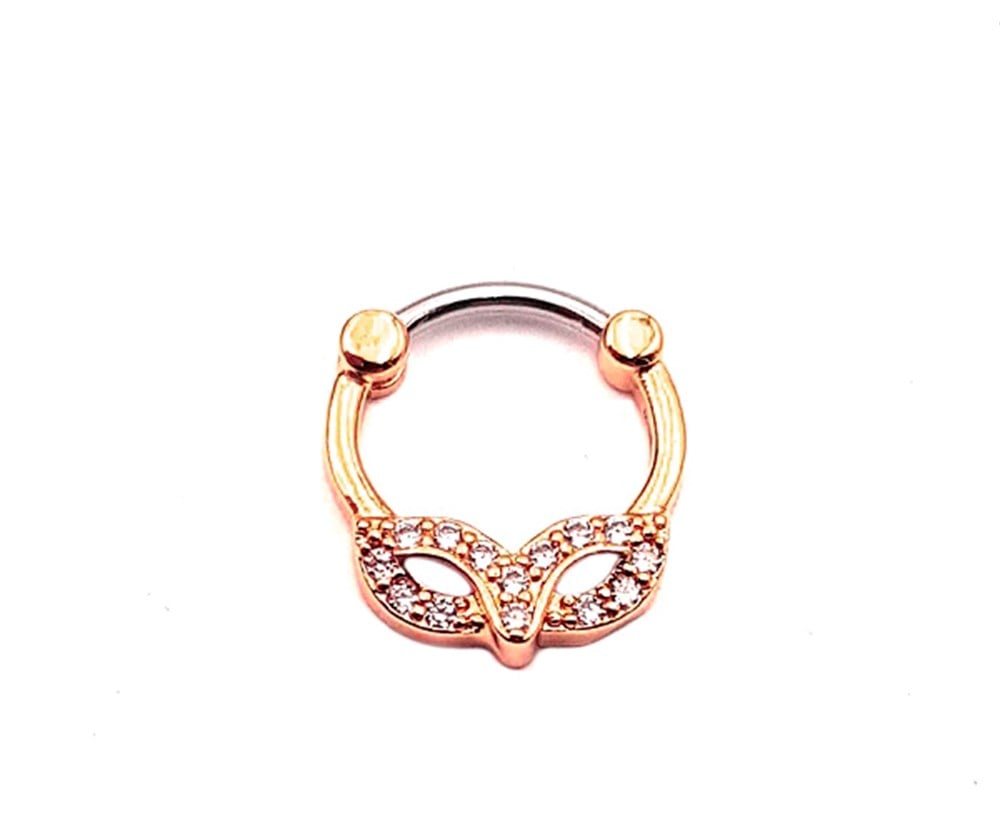 Welch Rose Çelik Taşlı Halka Burun Hızma Kedi Piercing