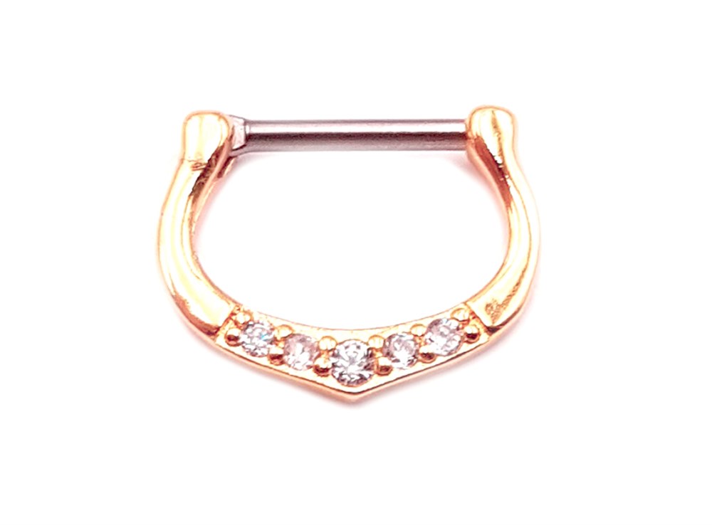 Welch Rose Çelik Taşlı Septum Piercing