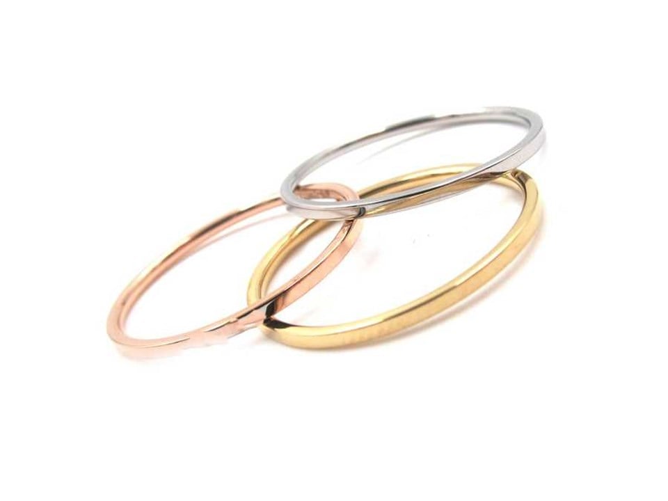 Welch Rose Gold Üç lü İnce Çelik Alyans