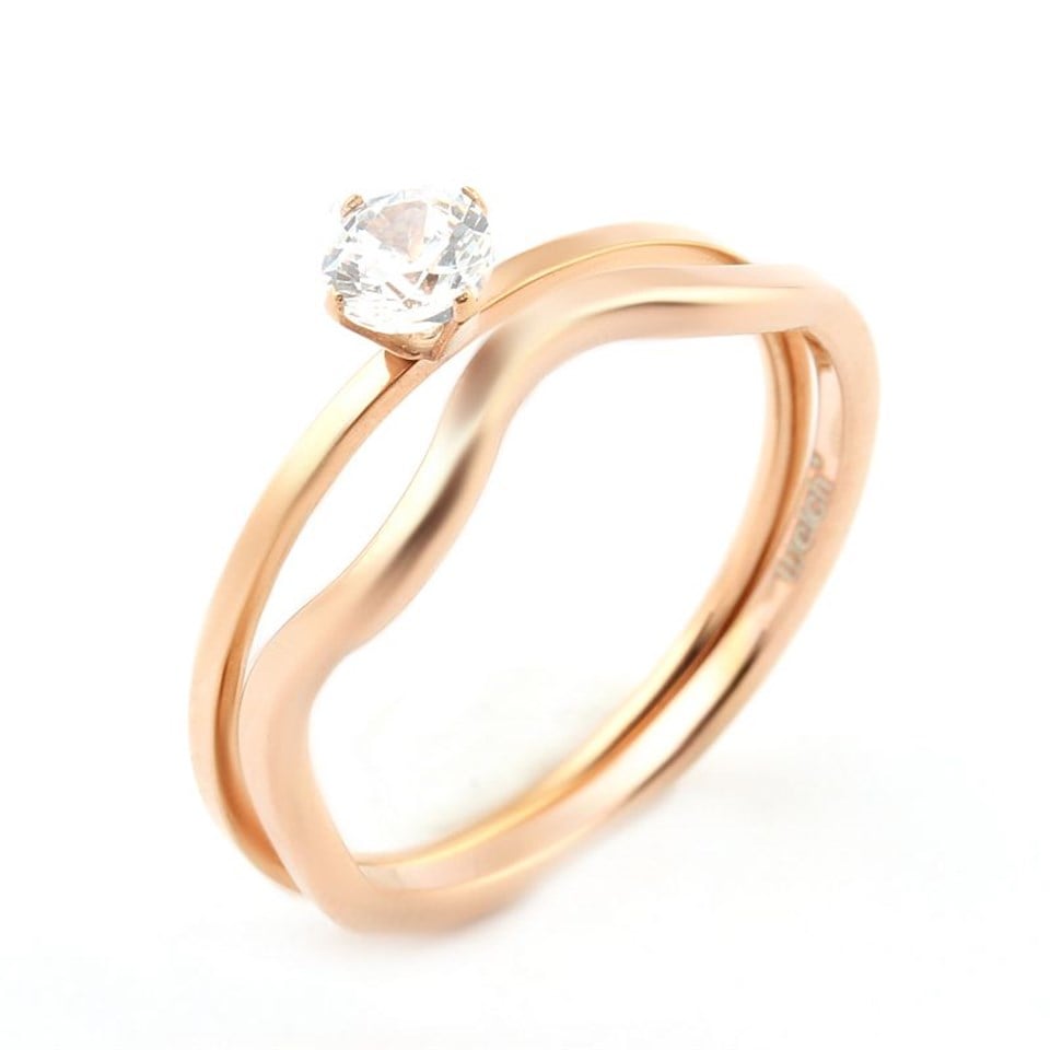 Welch Rose Solitaire Steel Ring