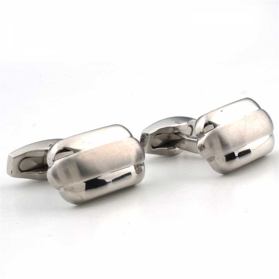 Welch Plain Gray Mens Cufflinks