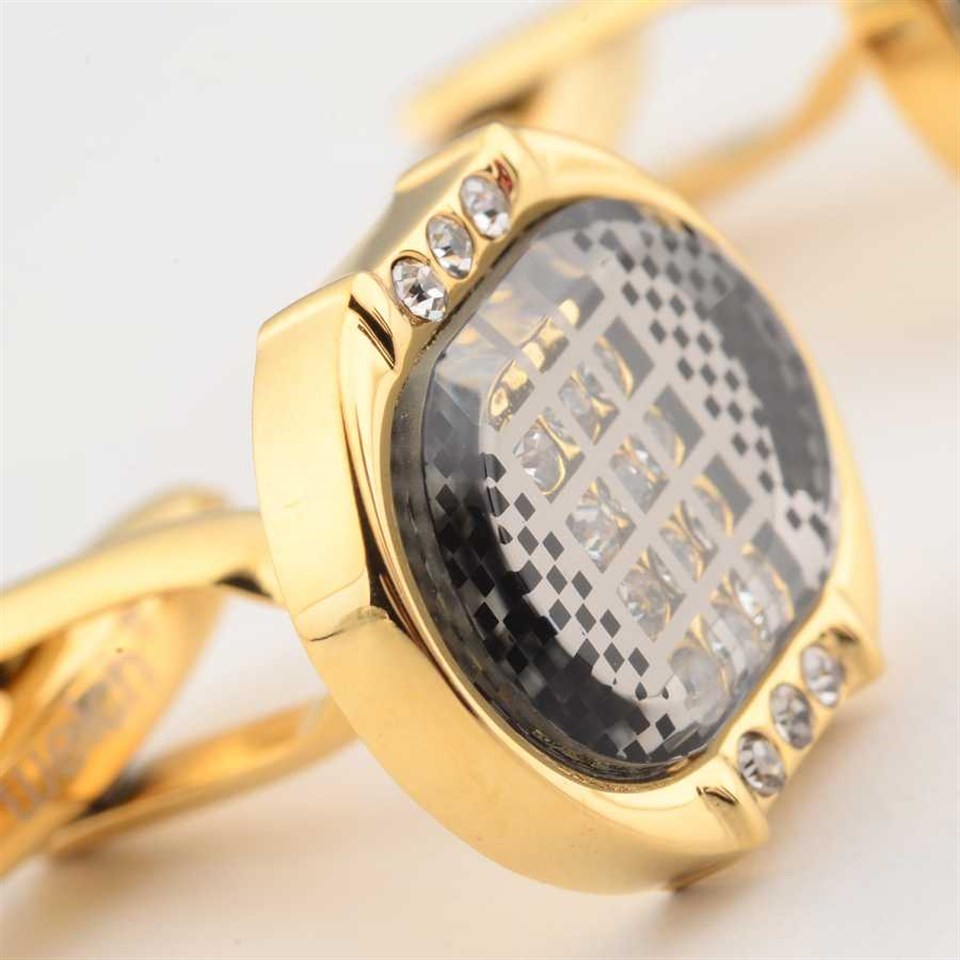 Welch Black-Grey Patterned Mens Cufflinks