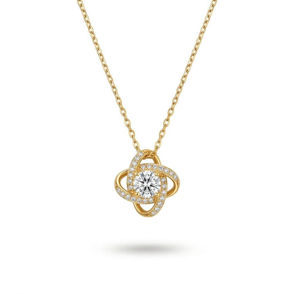 Welch Sonsuzluk Form Taşlı Kolye – 925 Gümüş Gold Kaplama Welch Sonsuzluk Form Taşlı Kolye – 925 Gümüş Gold Kaplama 