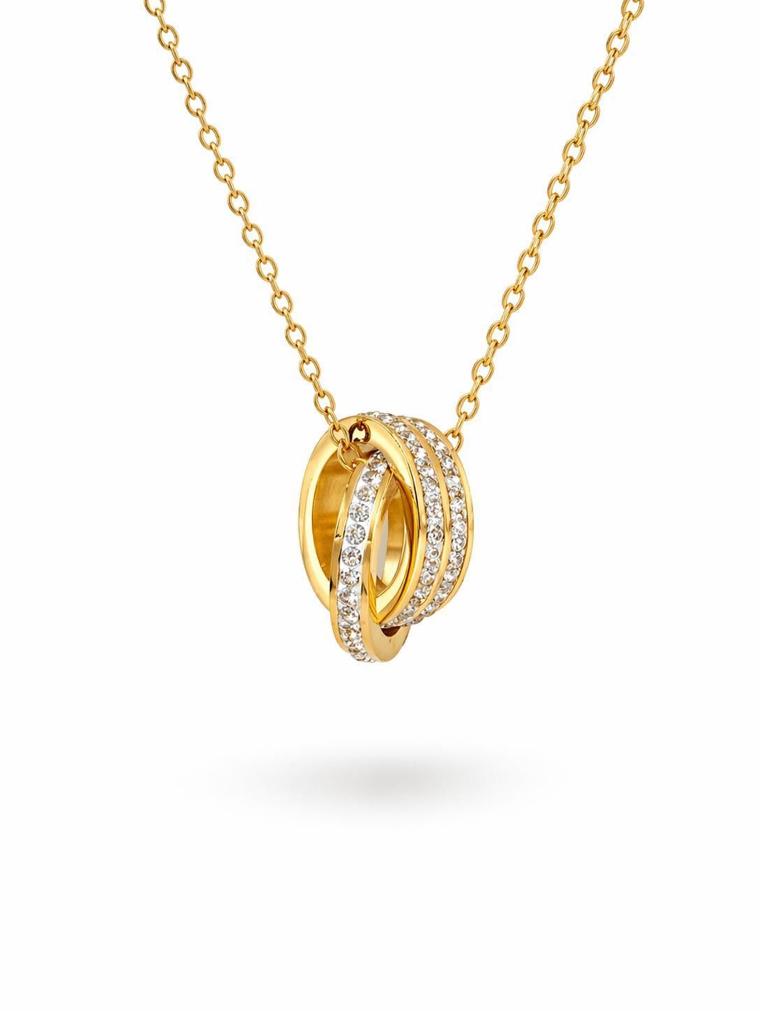 Welch Aura Taşlı Çoklu Halka Çelik Kolye – Gold Kaplama Welch Taşlı Çoklu Halka Çelik Kolye – Gold Kaplama Şık Kadın Kolye 