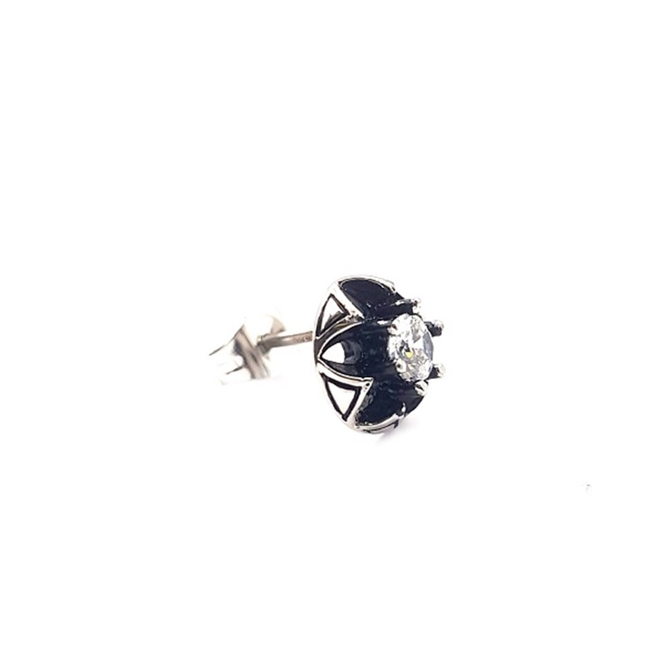 ​​Welch Mens Steel Stone Earrings