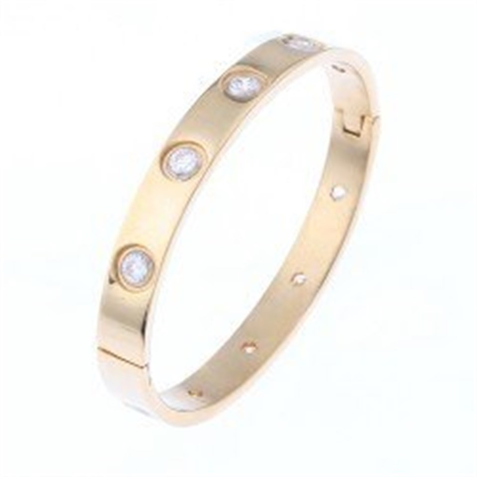 Welch Stone Gold Womens Steel Bracelet