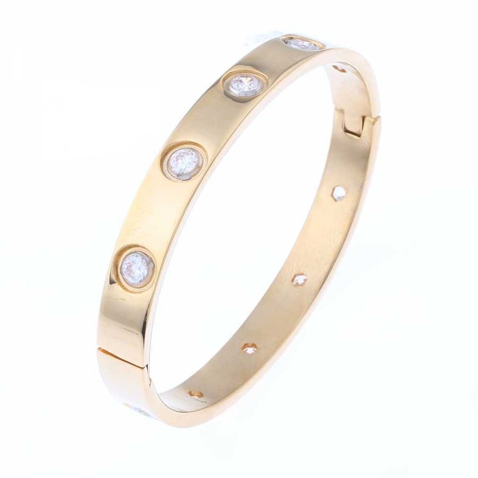 Welch Stone Gold Womens Steel Bracelet