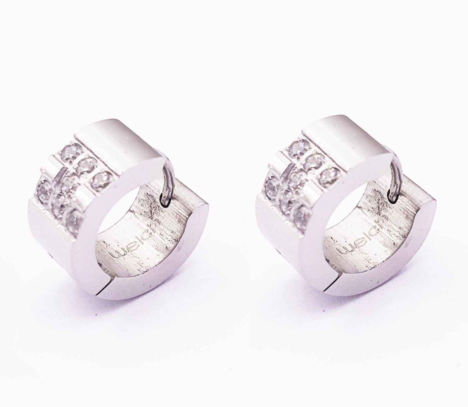 Welch Taşlı Halka Çelik Küpe