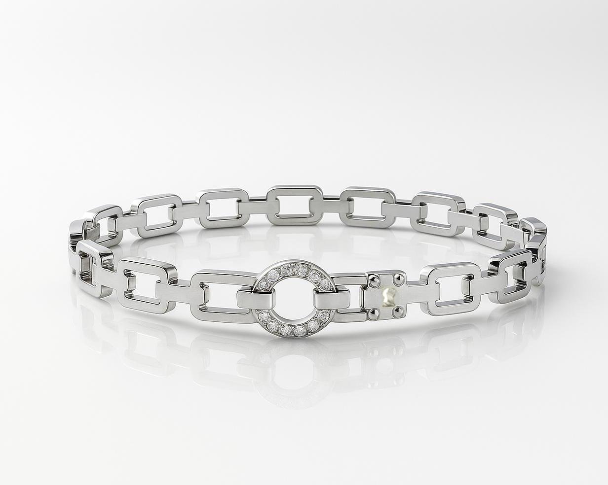 Welch Taşlı Kelepçe Çelik Bileklik Welch Taşlı Kelepçe Çelik Bileklik Modelleri ve Bileklik Fiyatları - WELCH 