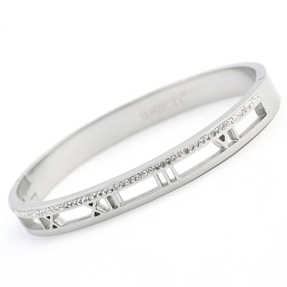 Welch Stone Roman Numeral Steel Bracelet