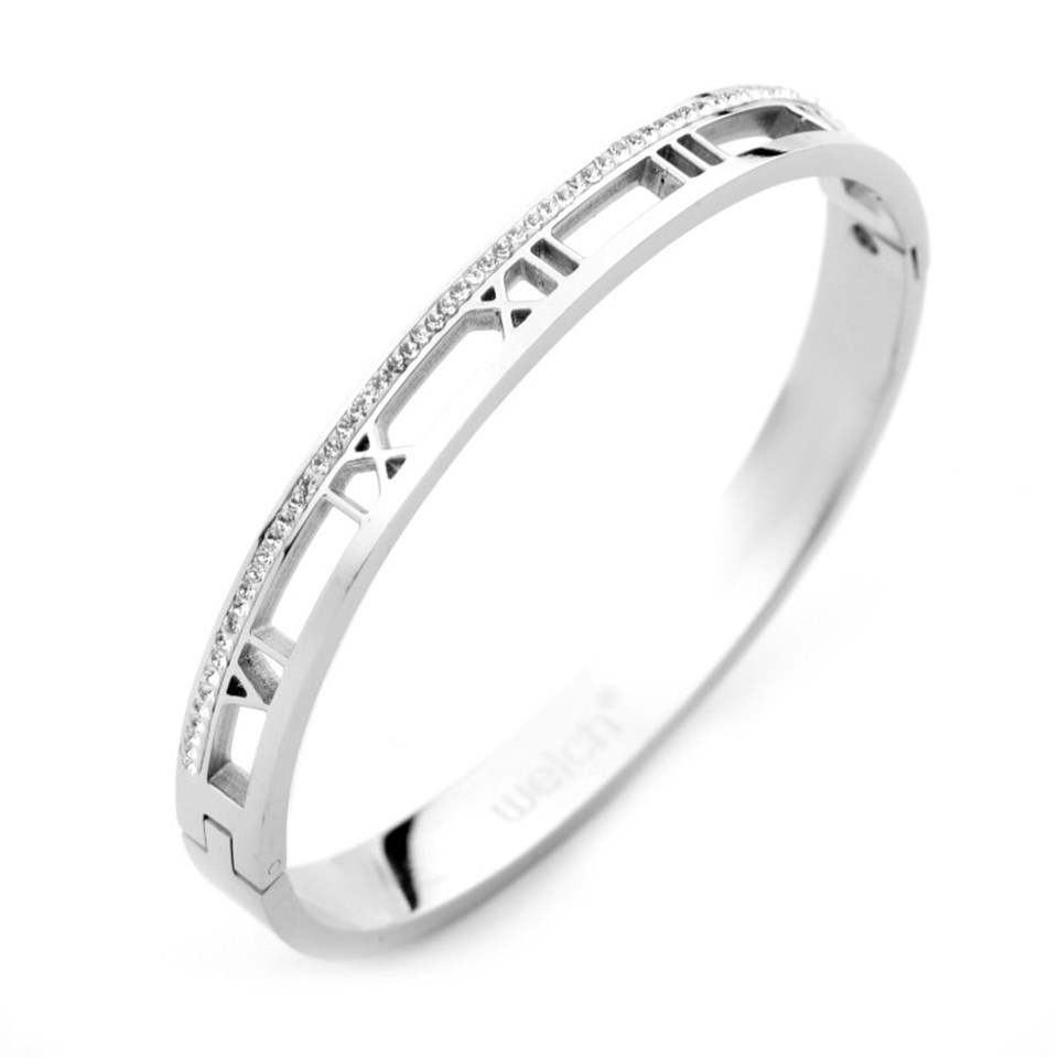Welch Stone Roman Numeral Steel Bracelet