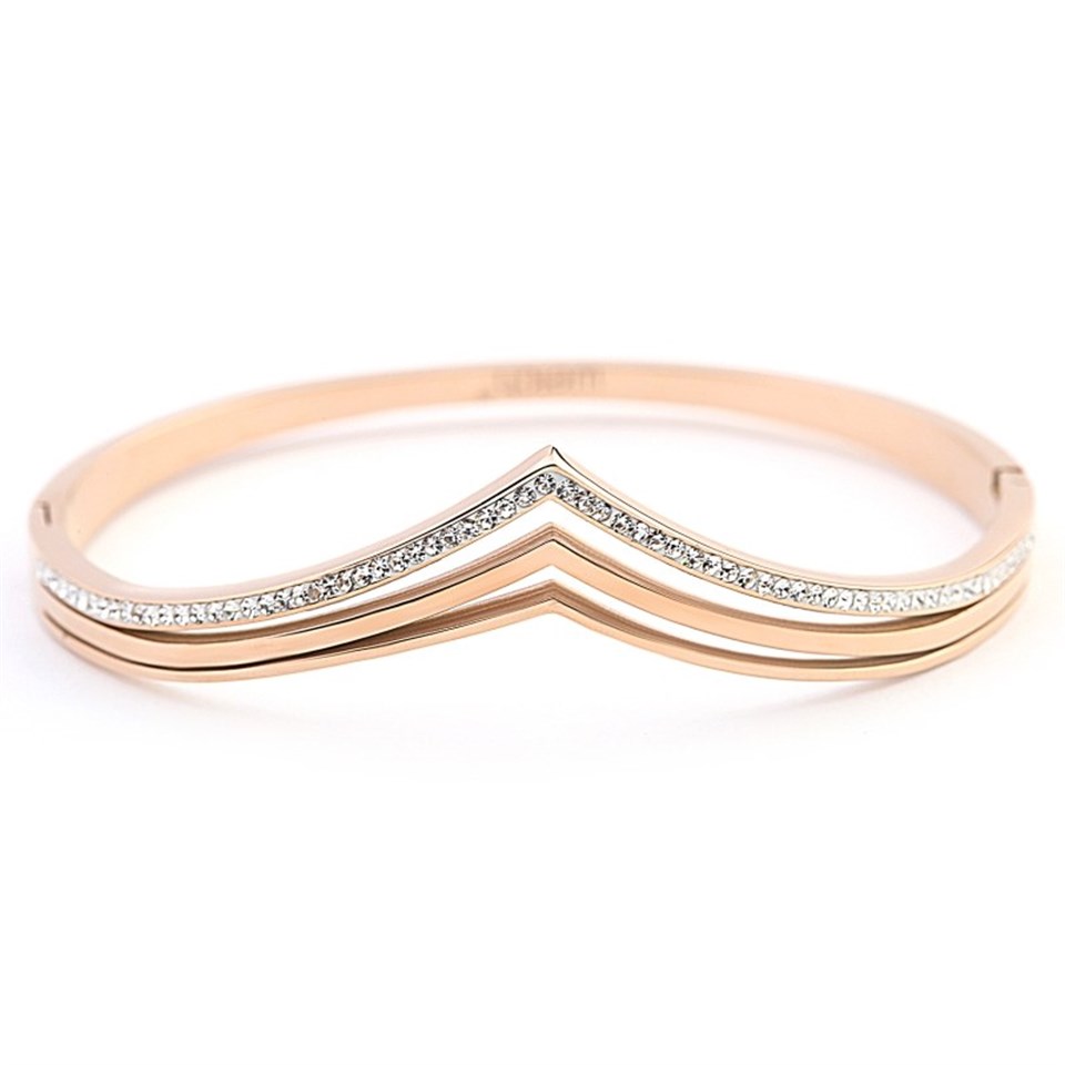Welch Stone Rose Womens Steel Bracelet