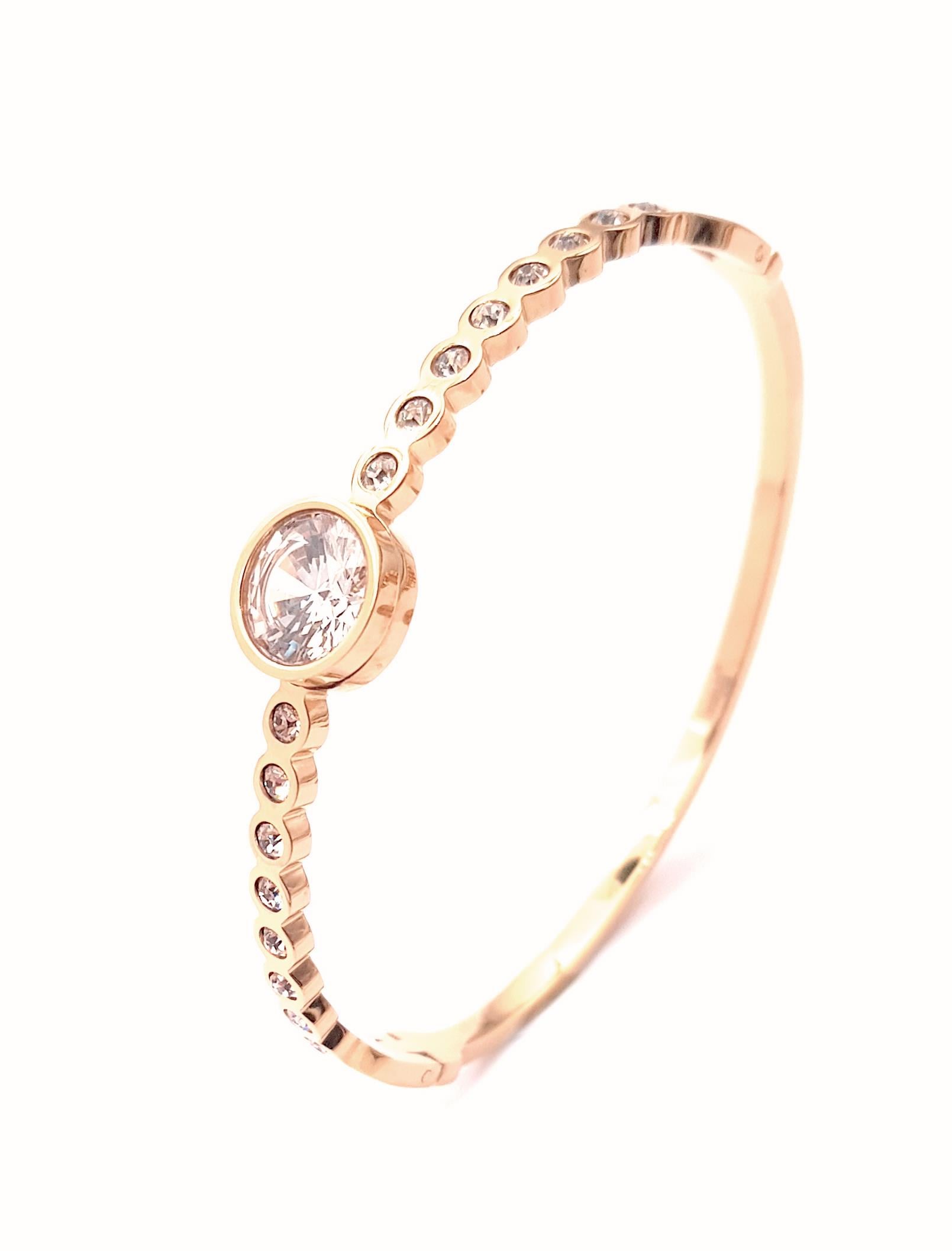 Welch Tek Taşlı Çelik Bileklik