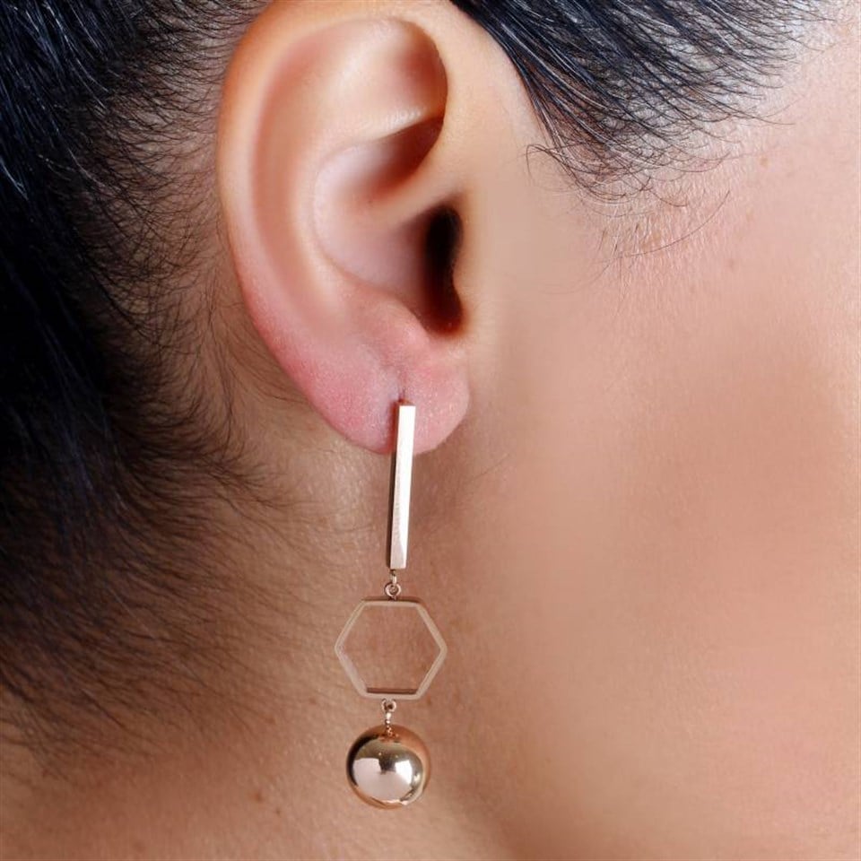 Welch Toplu Beşgen Kadın Çelik Küpe