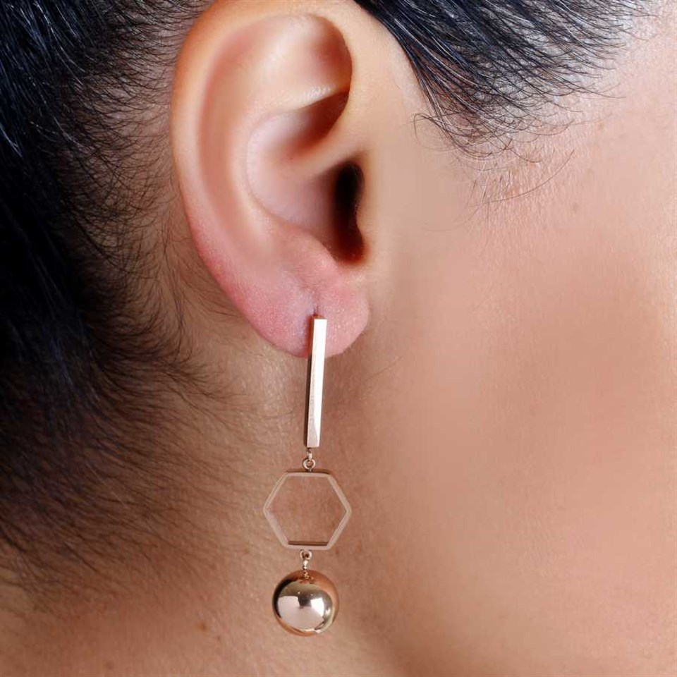 Welch Toplu Beşgen Kadın Çelik Küpe