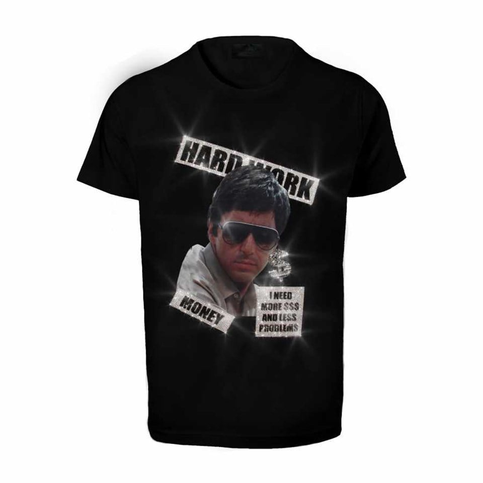 Welch U-1945 Al Pacino Scarface More Dollars Less Problems T-Shirt