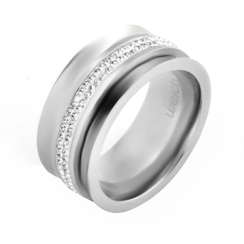 Welch White Stone Womens Steel Ring