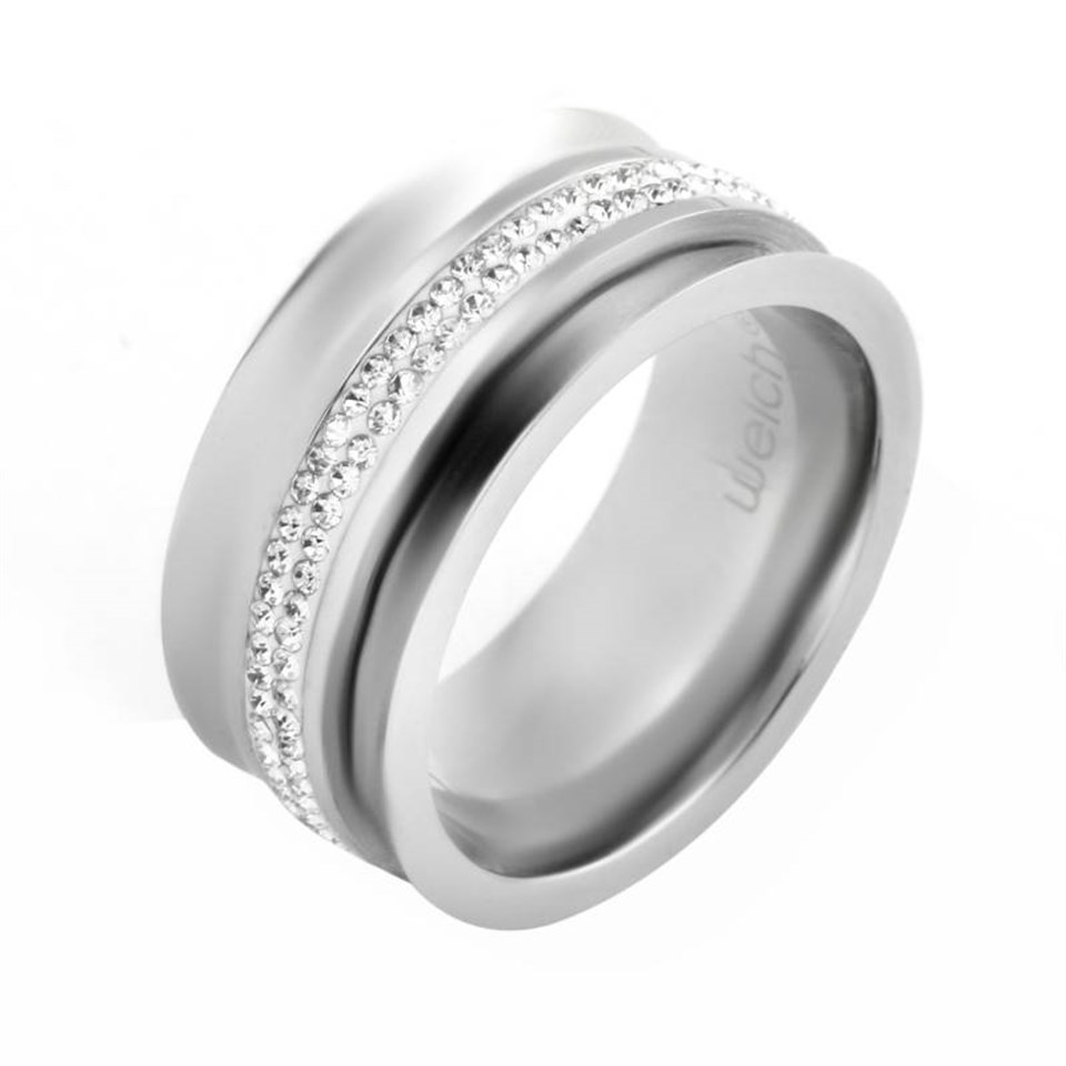 Welch White Stone Womens Steel Ring