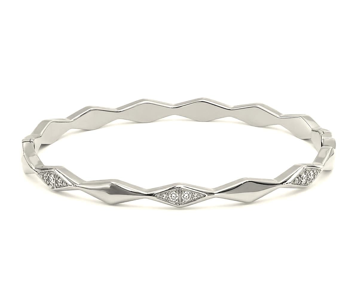 Welch Zigzag Form Taş Detaylı Çelik Bileklik – Kadın Bileklik