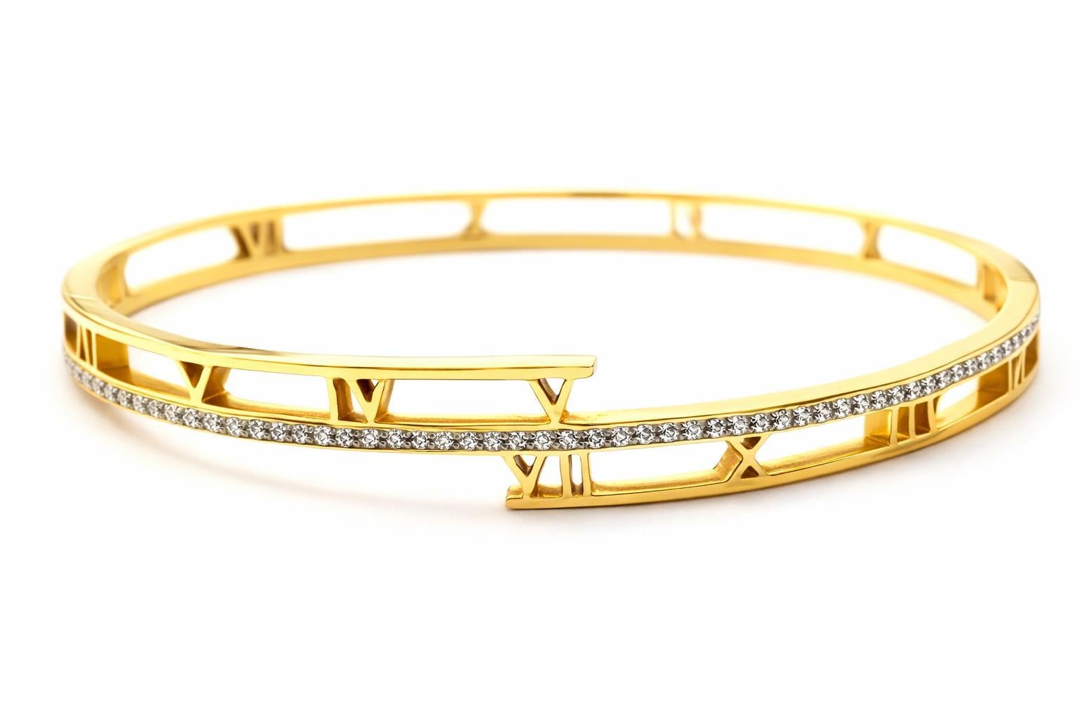 Welch Gold Taşlı Çelik Roma Rakamlı Bileklik Yeni Sezon Bileklik Modelleri - WELCH 