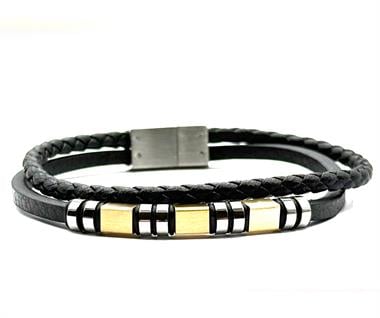 ​​Welch Çelik Erkek Deri Bileklik