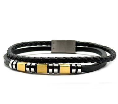 ​​Welch Çelik Erkek Deri Bileklik