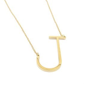 ​​Welch Steel Gold Letter J Womens Necklace