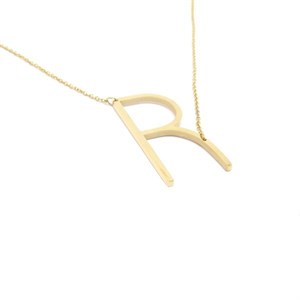 ​Welch Steel Gold Letter R Womens Necklace
