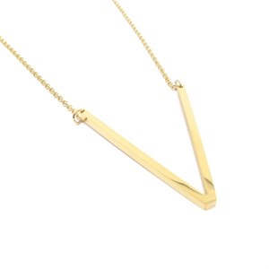 ​​Welch Steel Gold V Letter Womens Necklace