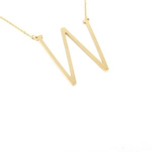​​Welch Steel Gold W Letter Necklace for Women
