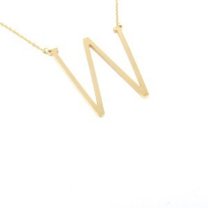 ​​Welch Steel Gold W Letter Necklace for Women