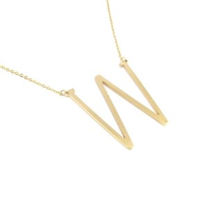 ​​Welch Steel Gold W Letter Necklace for Women