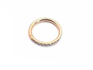 ​​​​​​​​​Welch Steel Stone Hoop Nose Stud Piercing