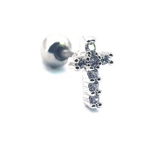 ​​​​​​​​​​​Welch Steel Tragus Crucifix Piercing