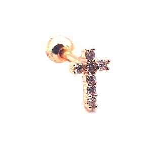 ​​​​​​​​​​​Welch Steel Tragus Crucifix Piercing