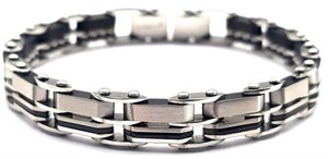 ​​​​​Welch Double Sided Mens Steel Bracelet
