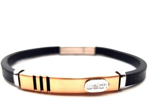 ​​​​​Welch Mens Steel Leather Bracelet