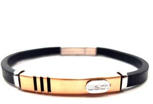 ​​​​​Welch Mens Steel Leather Bracelet