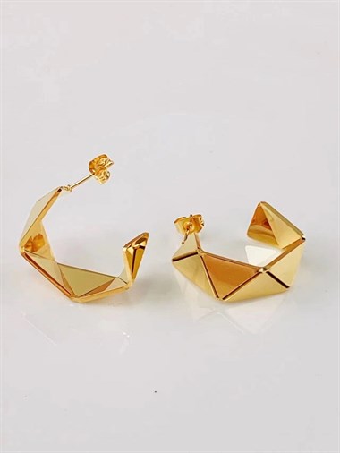 ​​​​​​​Welch Gold Çelik Geometrik Küpe