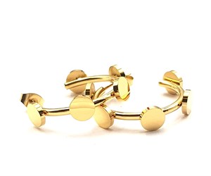 ​​​​​​​​​Welch Gold Steel Hoop Earrings