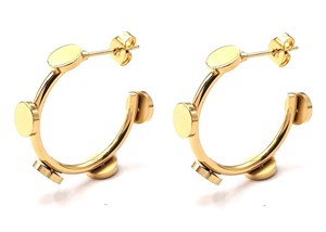 ​​​​​​​​​Welch Gold Steel Hoop Earrings